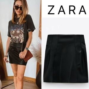 Zara highwaist faux leather mini skirt
